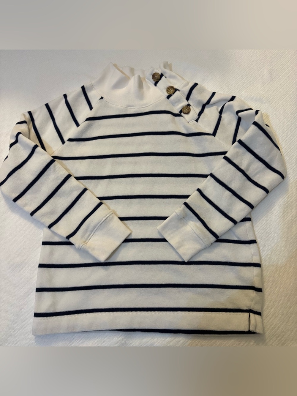 J Crew Crewcuts Striped Fleece With Mock Button Neck